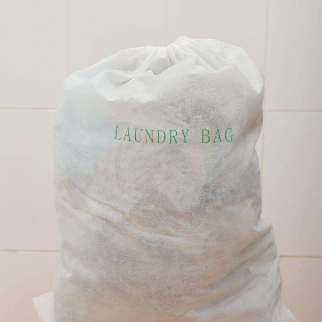 Laundry bag containing dirty washing
